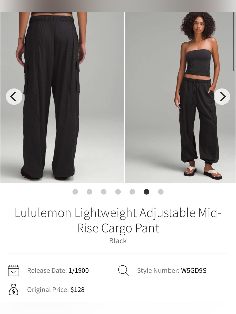 Lululemon Lightweight Adjustable Mid-
Rise Cargo Pant